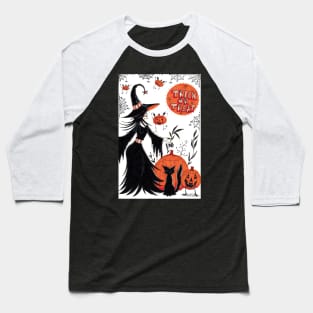 Trick or Treat Halloween Witch Baseball T-Shirt